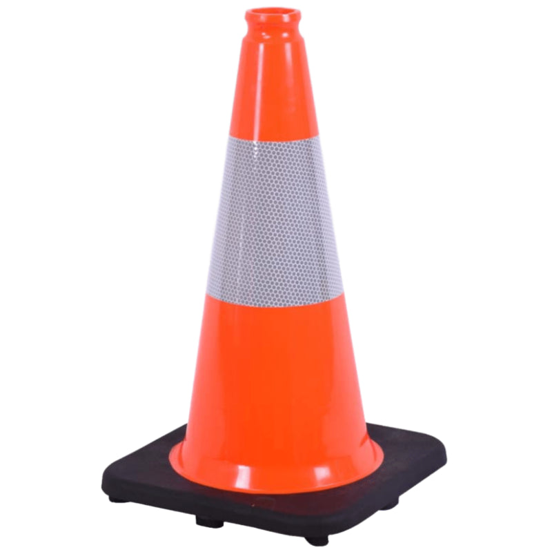 Image of 18" Traffic Cone - 3 Lbs - Safety Orange - 6" Inch Hi Intensity Reflective Collars