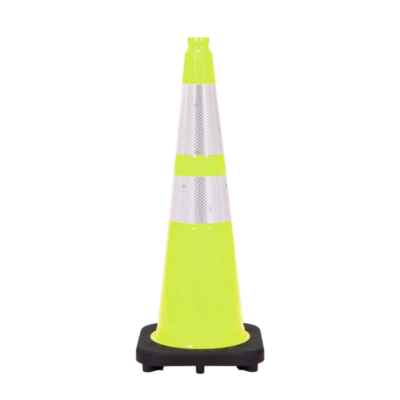 Image of 36" Traffic Cone - 10 Lbs - Safety Lime - 6" + 4" Inch Hi Intensity Reflective Collars